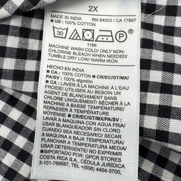 OLD NAVY NWT Women's 2X Black White Gingham Waist-Defined Puff-Sleeve Mini Dress - Picture 6 of 10